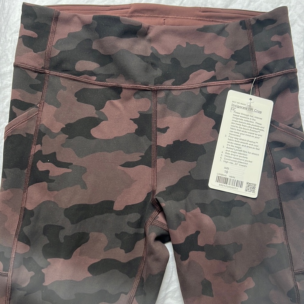 Lululemon Invigorate High-Rise Crop 23" Heritage 365 Camo Brown Earth Multi